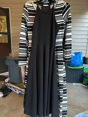Olivia Rae Black Midi Halter A-Line Dress
